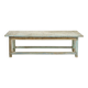 Solid wood coffee table with blue patina