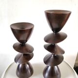 Pair of ebony candle holders design