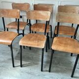 Lot of 6 vintage school chairs