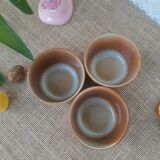 Three ramekins in glazed sandstone - vintage