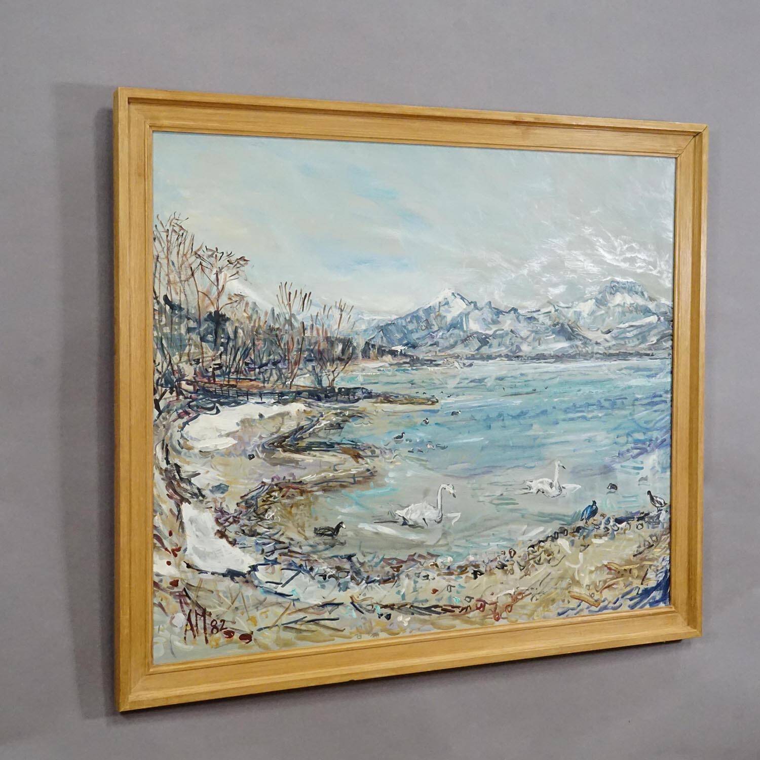 Alexander Michael - Lake Chiemsee in Bavaria oil on canvas 1982