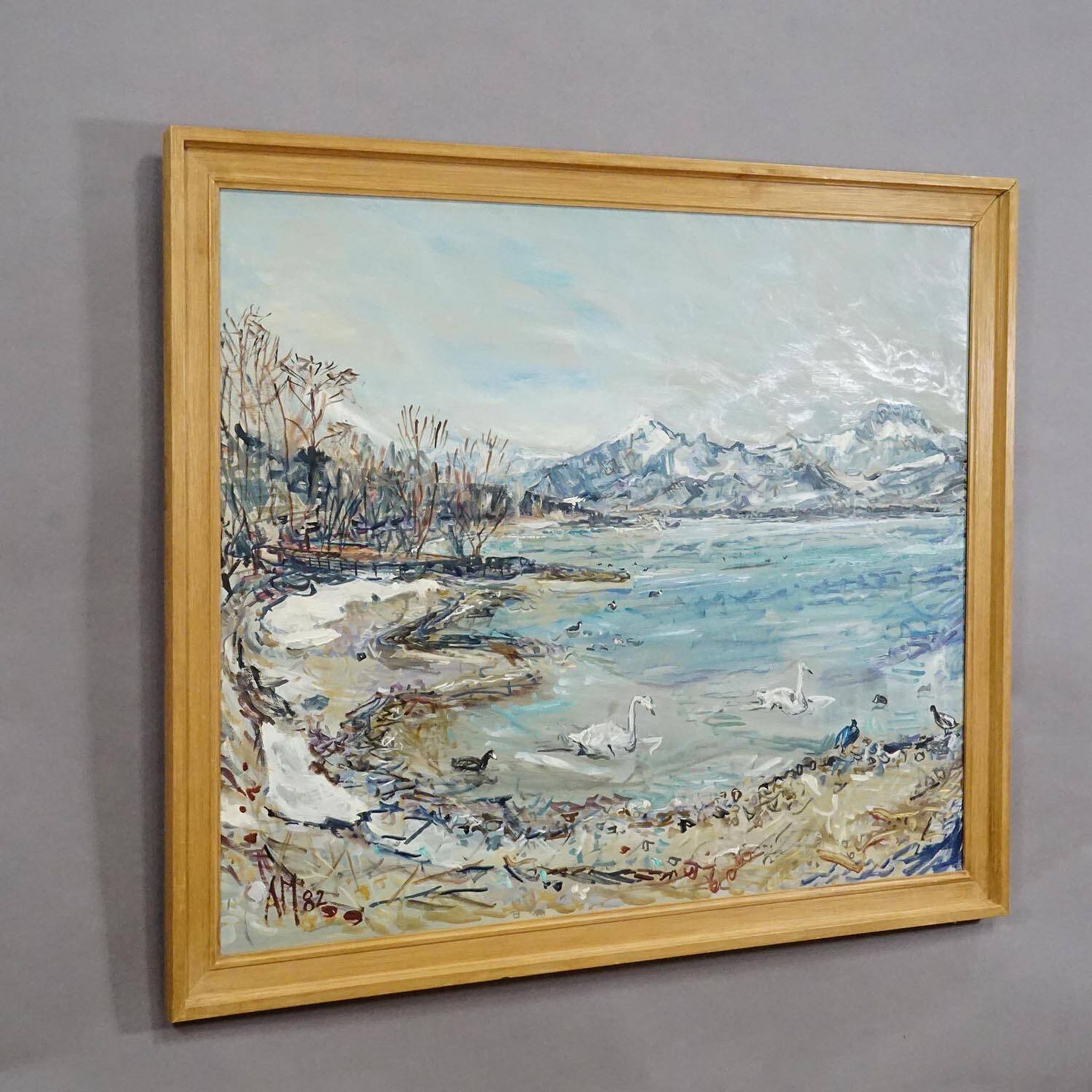 Alexander Michael - Lake Chiemsee in Bavaria oil on canvas 1982
