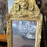 Small louis xiv mirror in gilded carved wood, early 18th century
