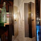 Pair of perforated metal wall lights 1960, 1970