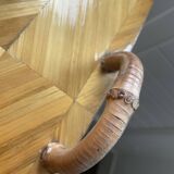 Vintage bamboo and marquetry tray