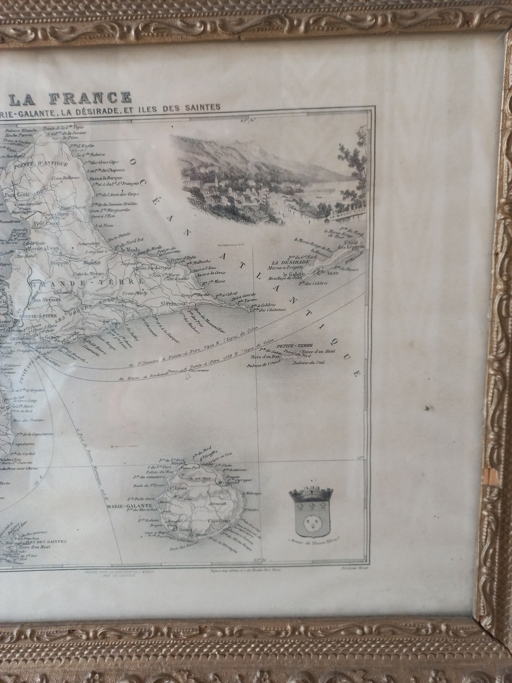 table old map Guadeloupe