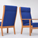 Set of Two Danish Mid-Century Modern GE 181 a Chairs by Hans Wegner for GETAMA