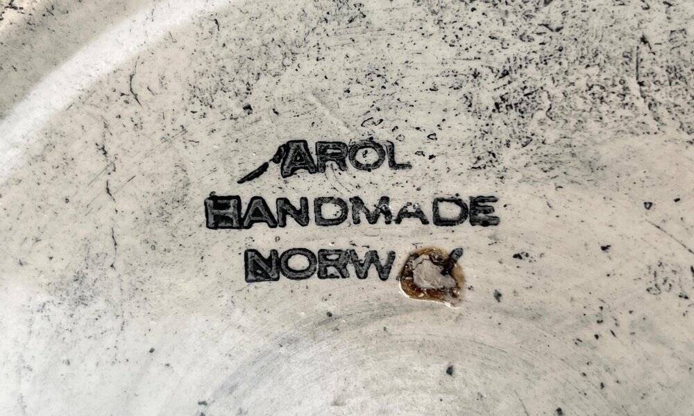 Mid-Century Handmade Ceramic Wall Plate with Viking Patterns from Arol, Norway, 1960s