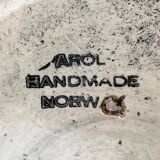 Mid-Century Handmade Ceramic Wall Plate with Viking Patterns from Arol, Norway, 1960s