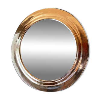 Miroir rond en métal, 39x39cm ,1970