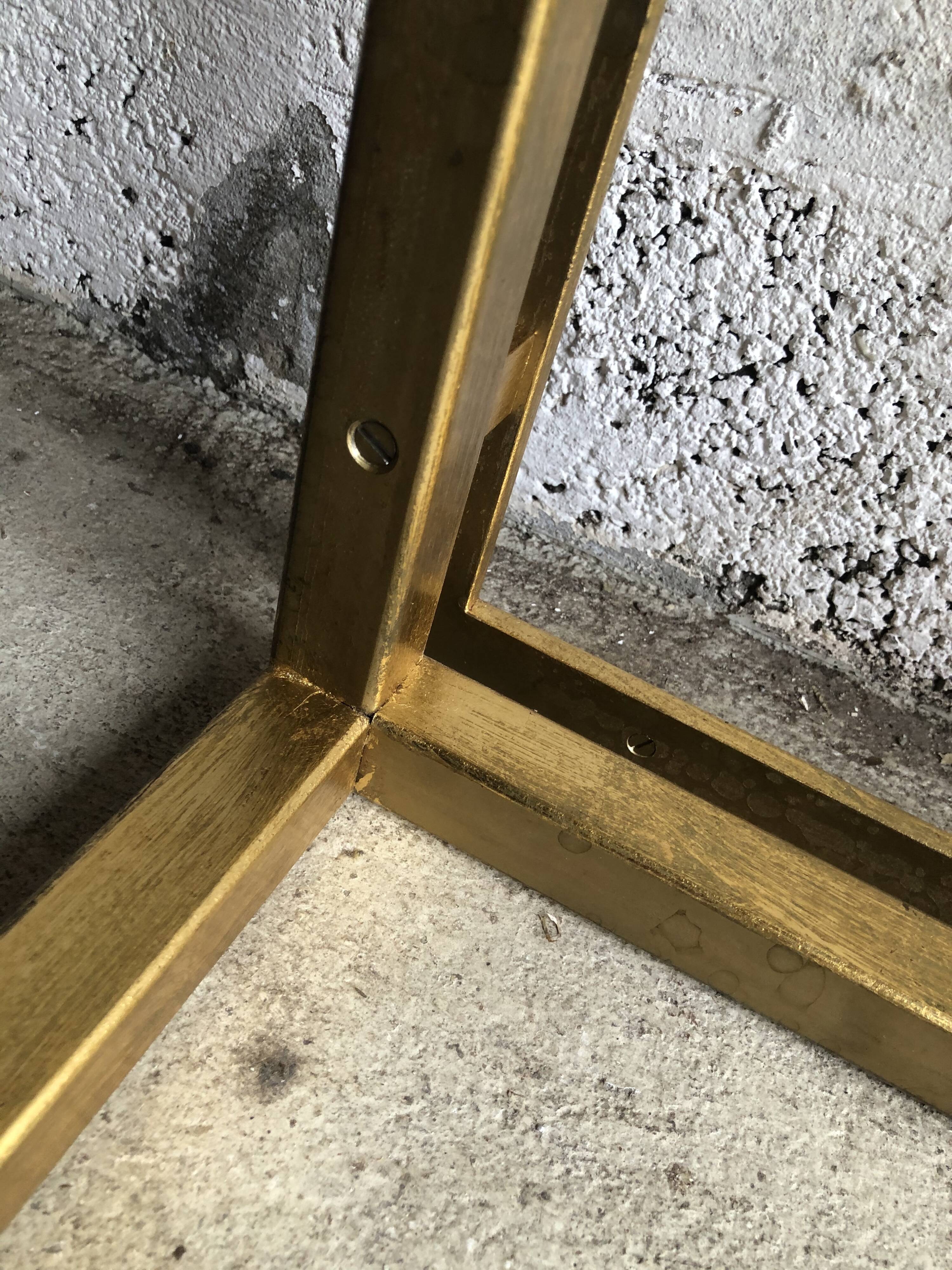 Related table bass dalle of verre and metal gold period 1960 design xx