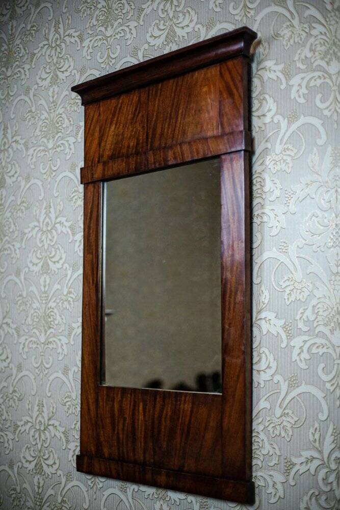 19th-Century Biedermeier Pier Glass in Dark Brown Mahogany Frame, 1890s