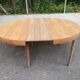 Authentic Scandinavian round table BAUMANN stripped in raw teak 1960