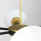 Mid-century sputnik brass and opaline glass chandelier