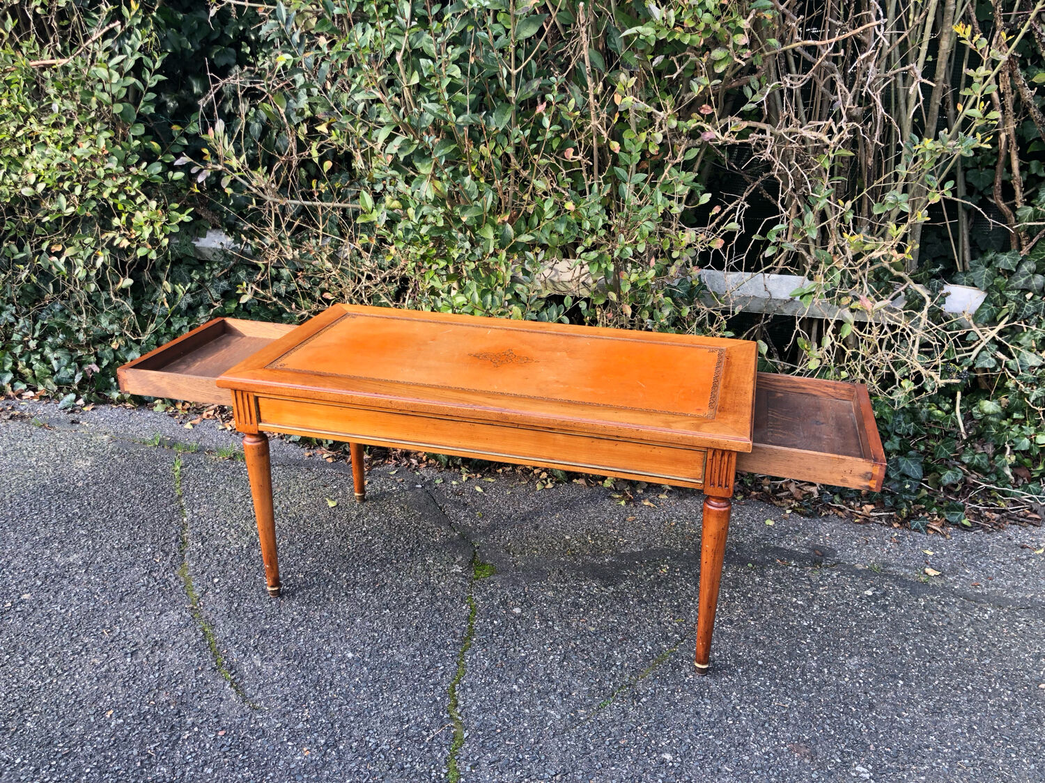 Louis XVI style coffee table leather