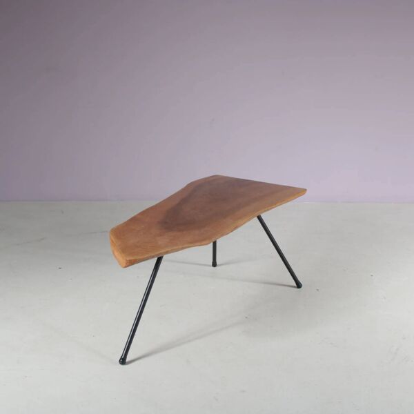 Table basse en tronc d'arbre des années 1950 dans le style Aubock d'Autriche