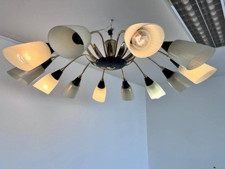 Very Rare Large Stilnovo style Chandelier, Germany, 1960s