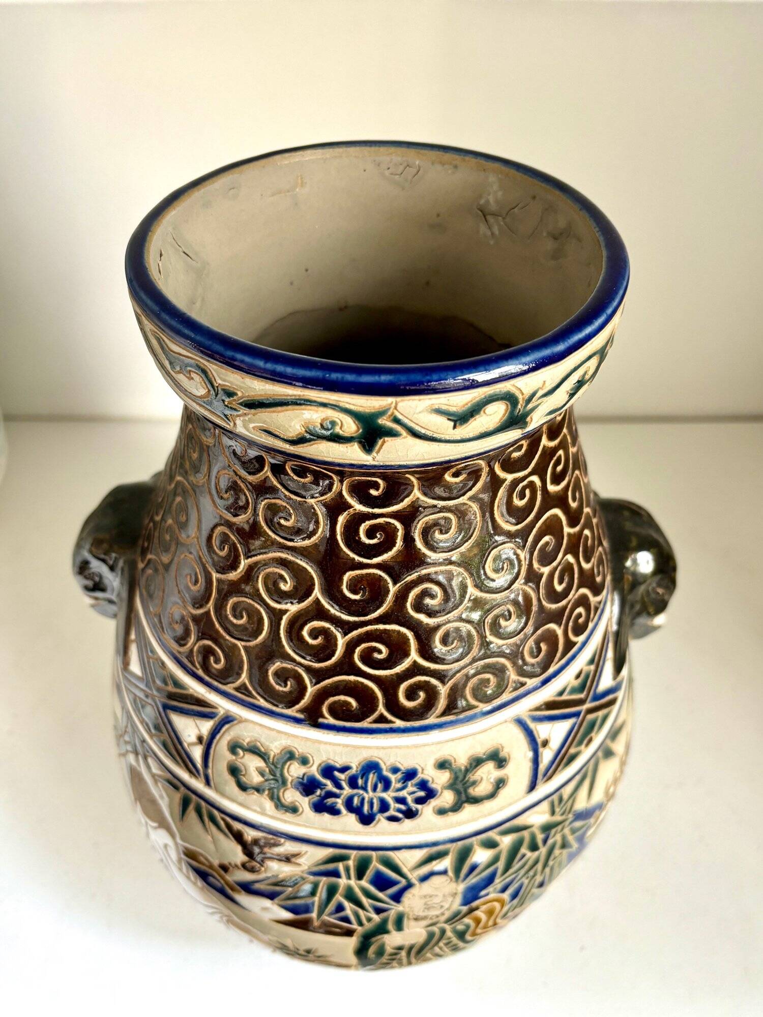 Polychrome sandstone vase from Biên Hoa - Vietnam