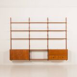 Hansen&Guldborg 3 bay teak wall unit with a bar cabinet for HG Furniture, D