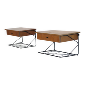 Paire de chevets flottants en teck 1960