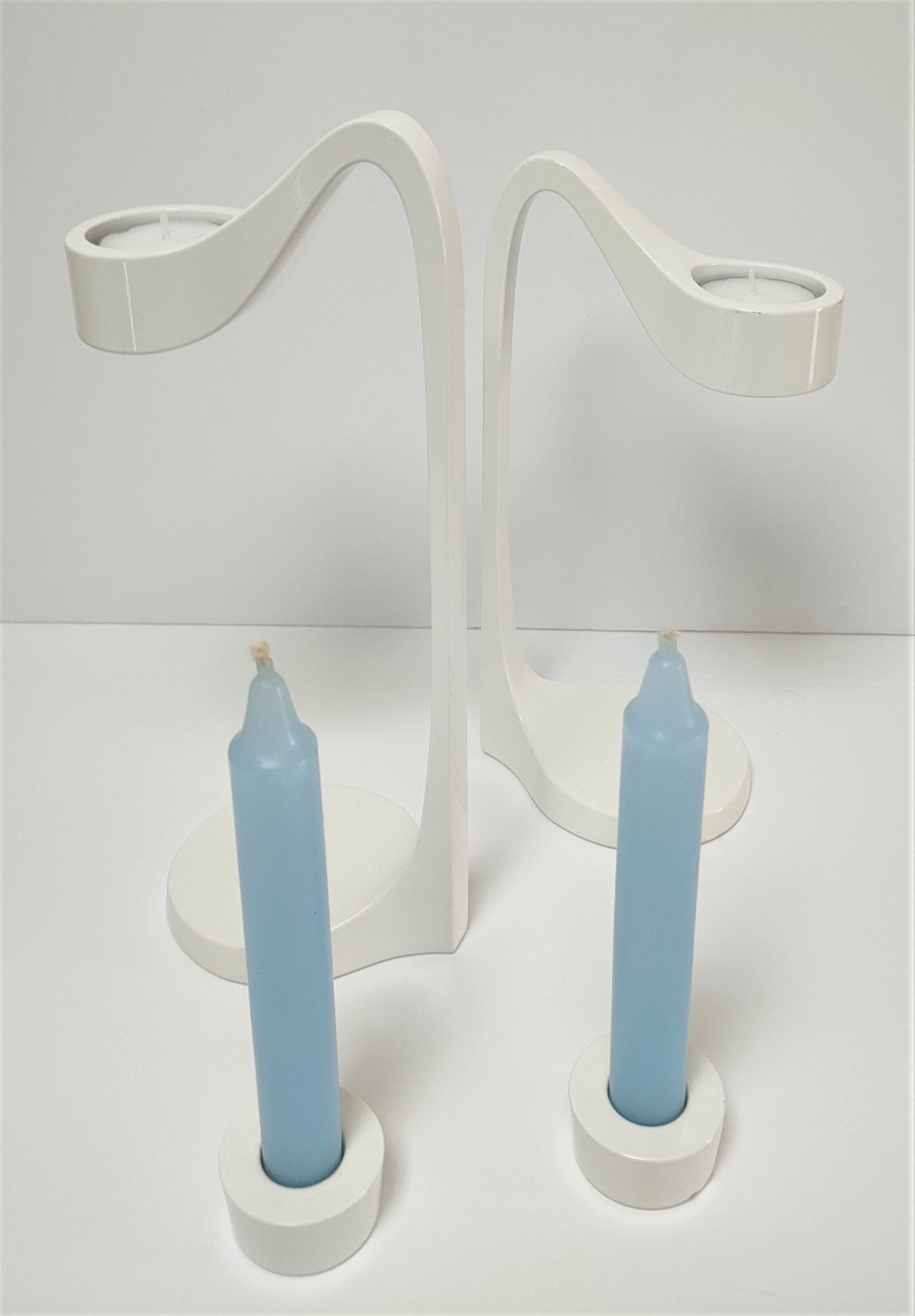 Pair of designer candle holders by Monika Mulder for vintage Ikea
