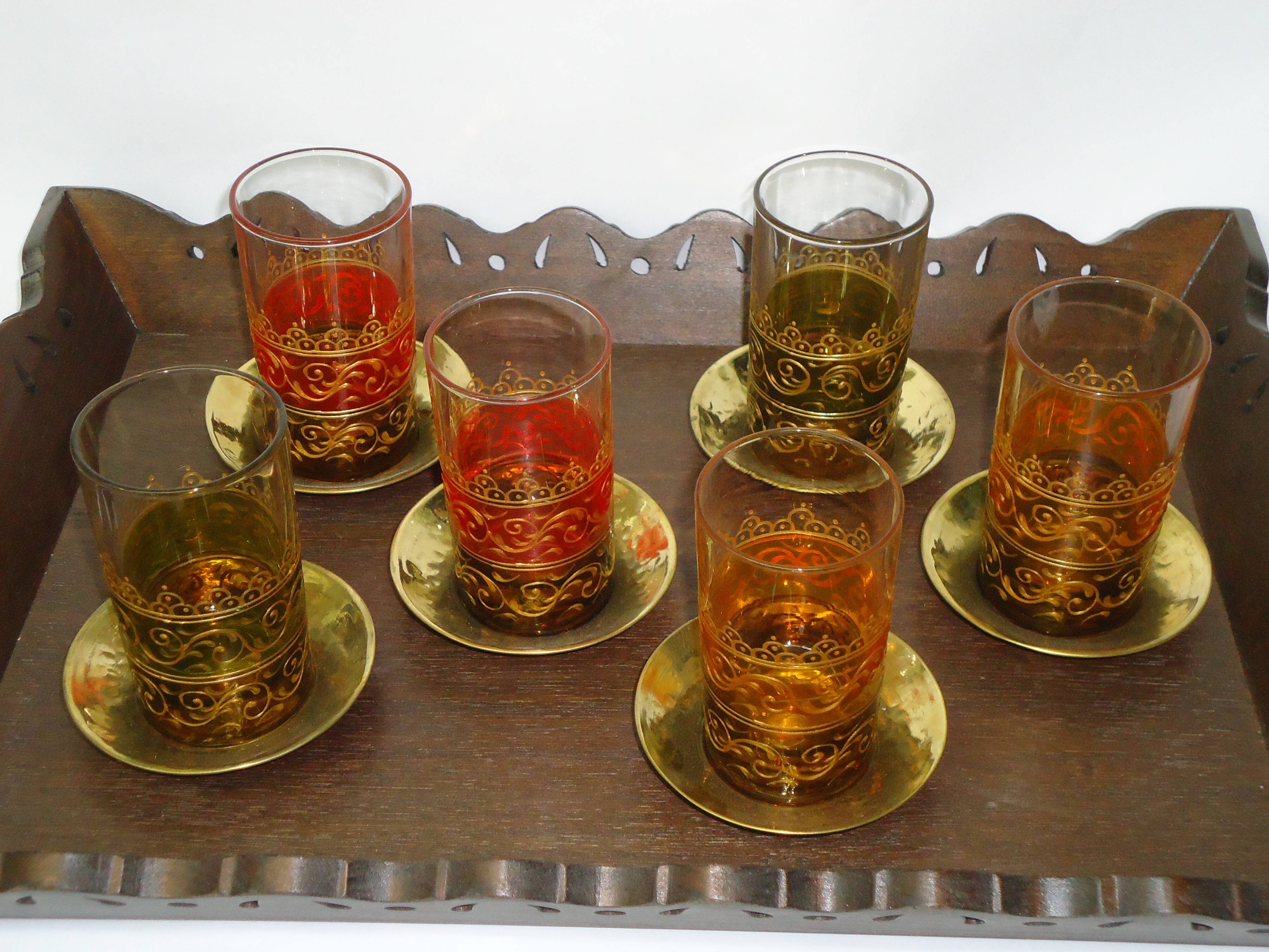 Hand painted turkish tea glasses gift idea