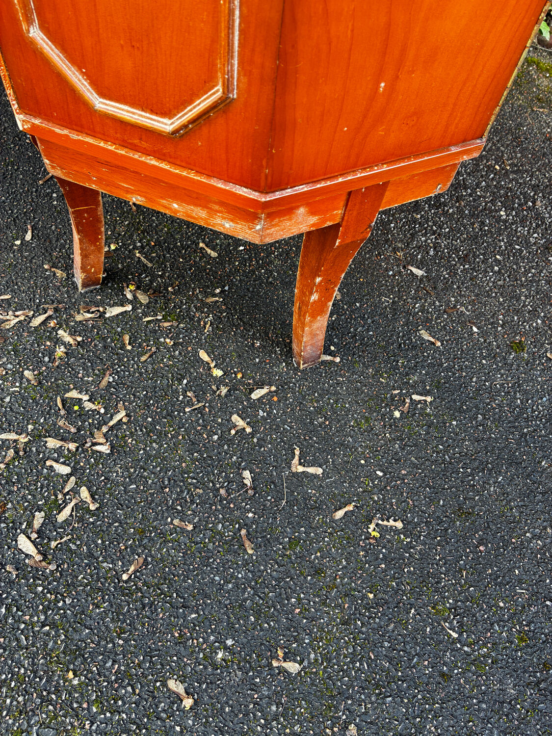Vintage octagonal bar cabinet – leather top – Art Deco style – years