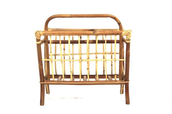 Porte-revues scandinave en rotin, Suède, 1950