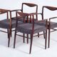Mid-Century Scandinavian Armchairs in Rosewood by Kai Lyngfeldt-Larsen, 1960s, Set of 4