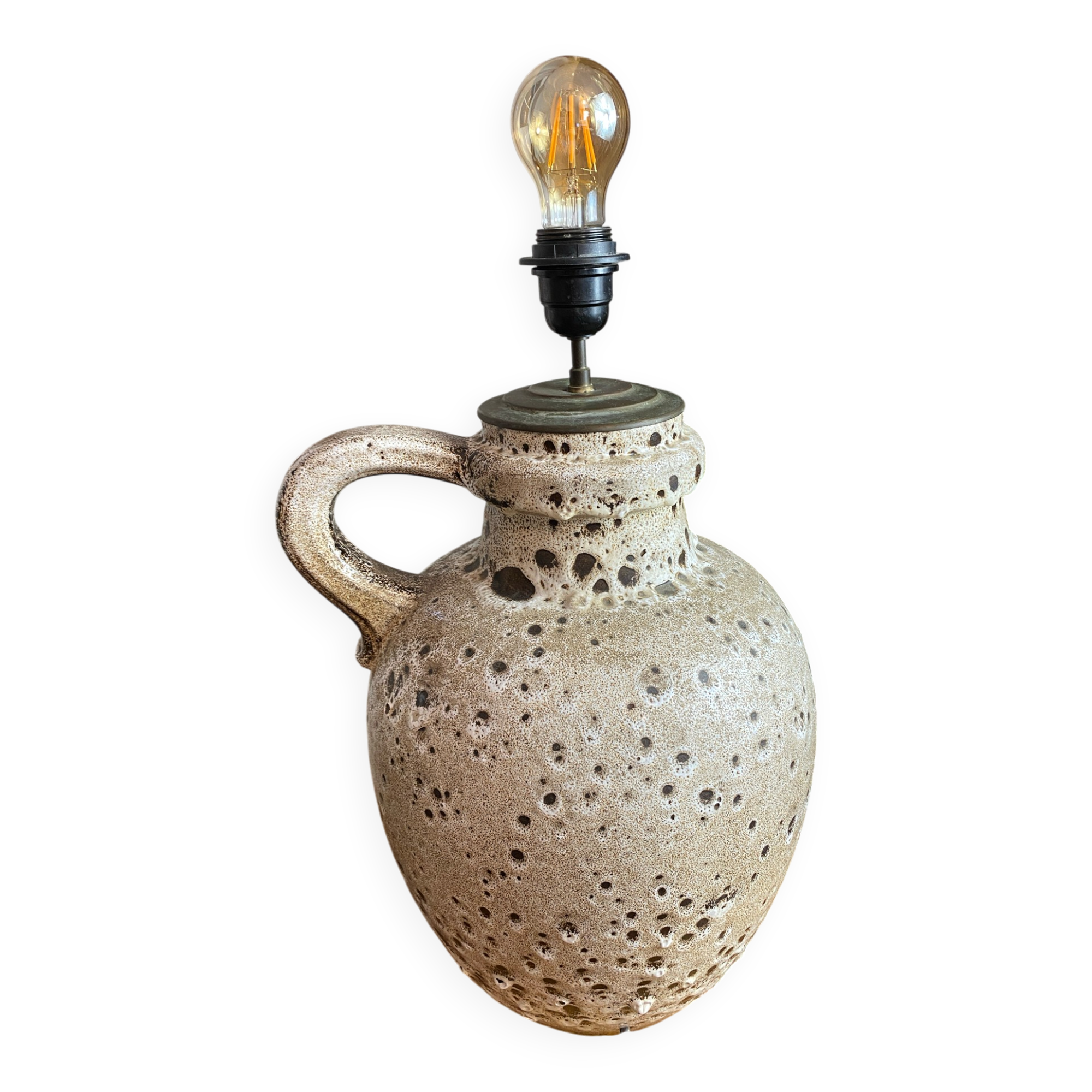 Lamp, large model, fat lava ceramic, West Germany
