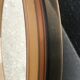 Round mirror plexiglass smoked gilac 1970 brown 40 cm