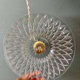 Suspension abat-jour vintage en verre moulé - collection vaisselle -