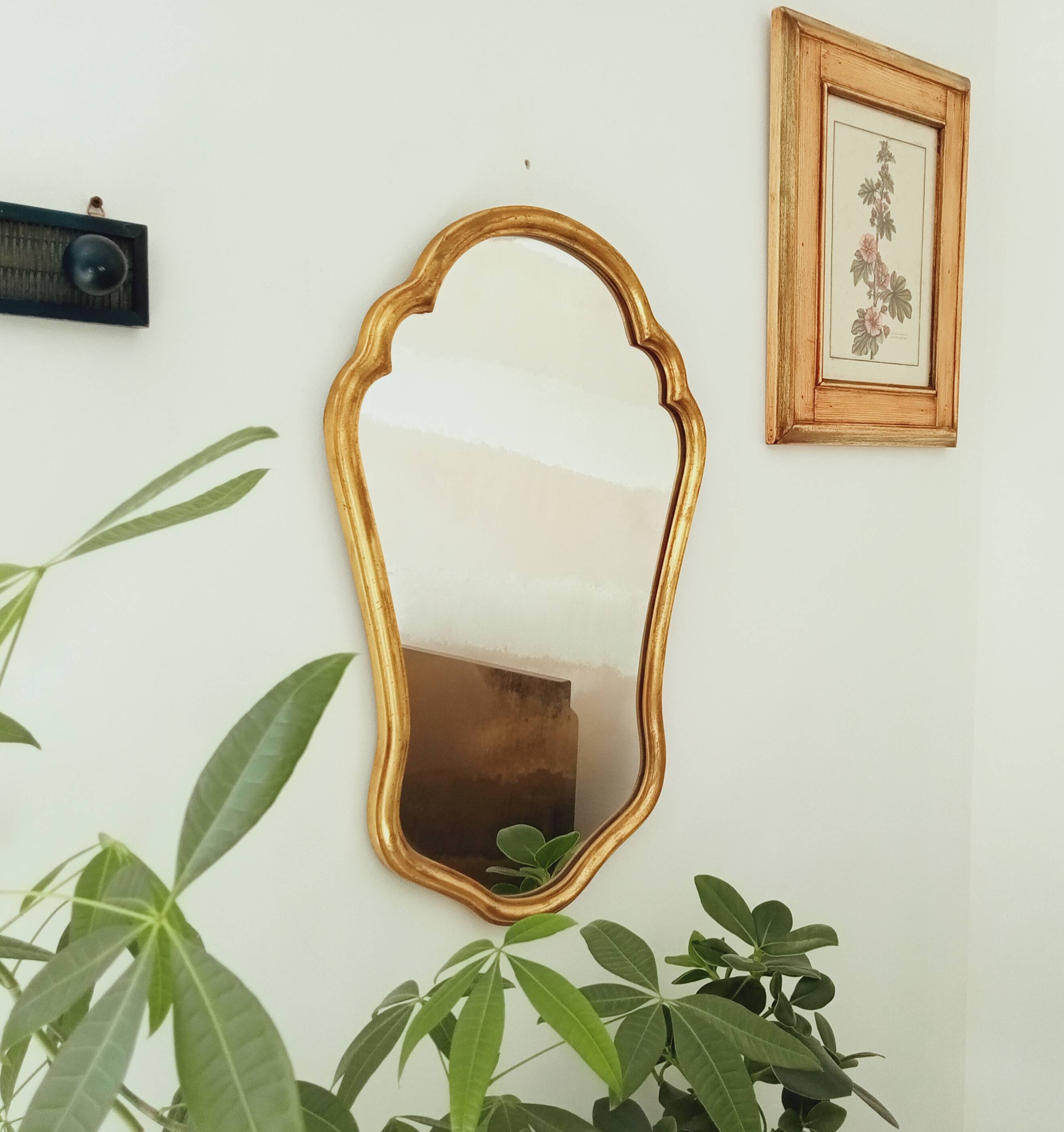 Golden baroque mirror 60s 66*44cm