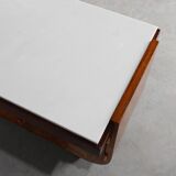 Belgian Art Deco Cabinet in Burl Veneer with Marble and Glass, circa 1930