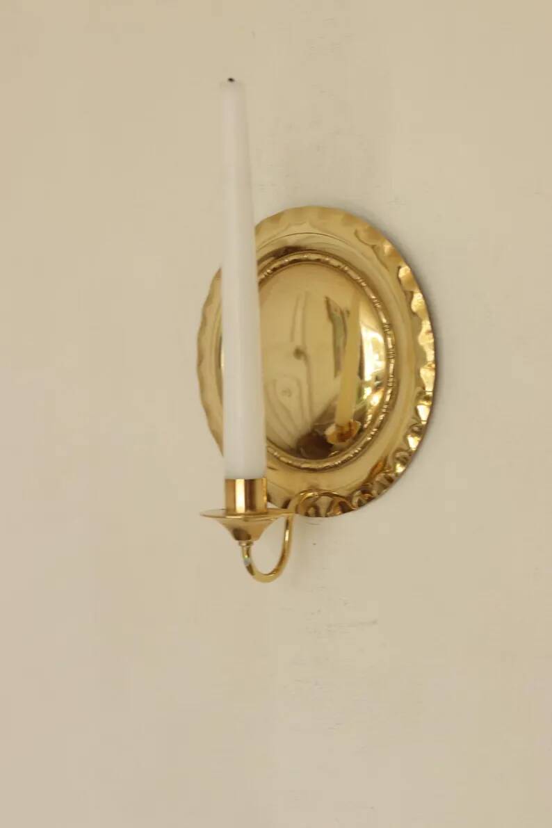 Pair of Swedish Mid-Century Brass Wall Sconces