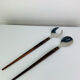 Teak and stainless steel salad cutlery in Scandinavian style, 1960s.