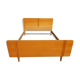 Vintage bed 1960 geometric marquetry 140
