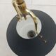 Lantern chandelier in brass and opaline glass 1940