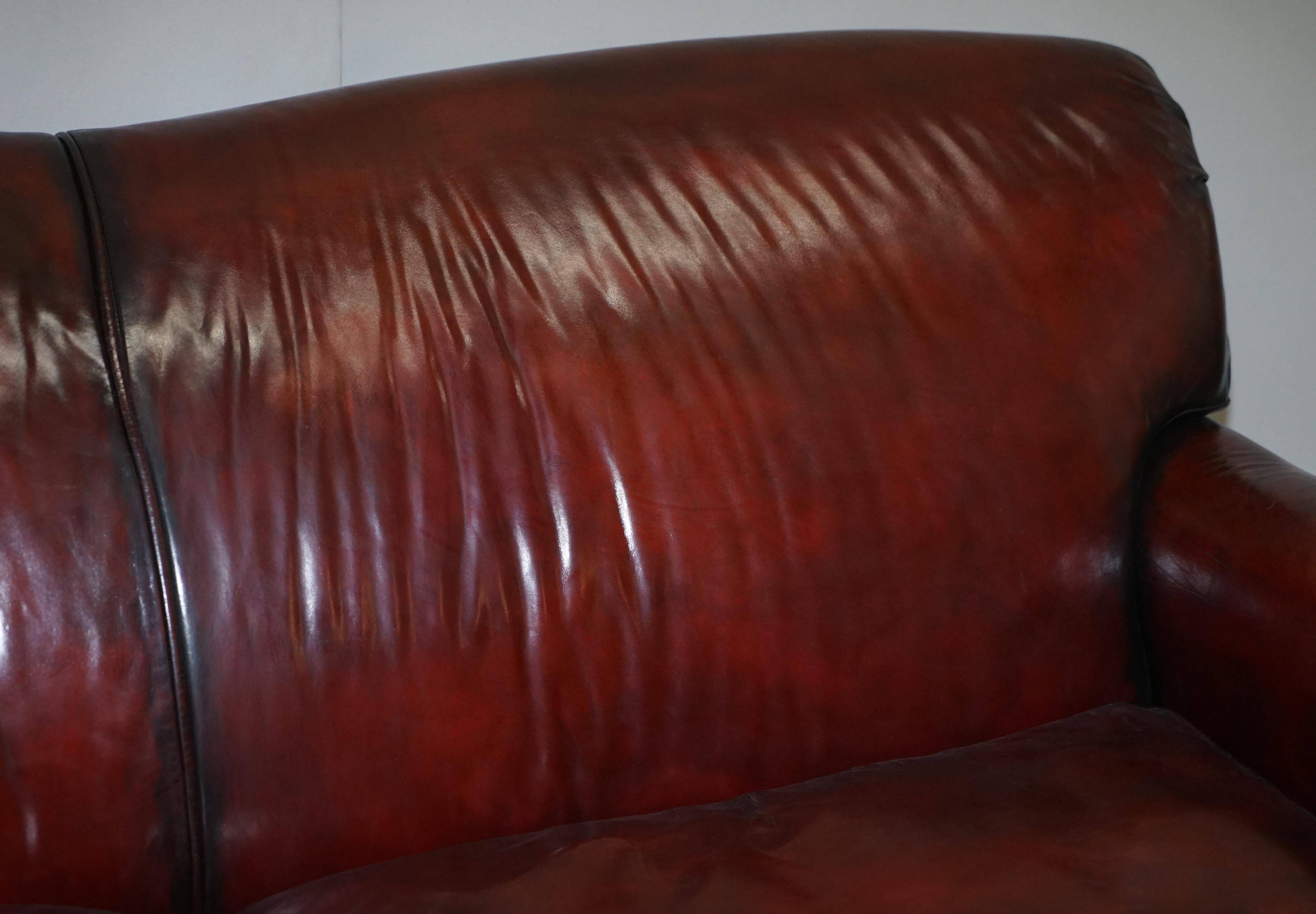Restored leather canapé in Howard & Son style