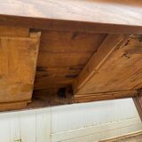 Solid oak dining farmhouse table with 2 drawers 1950 135x75x72cm