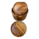 6 coasters in olive wood and their storage box