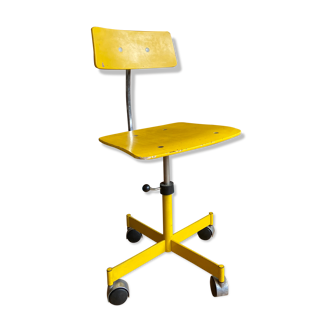 Yellow wooden workshop chair