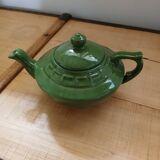 Green earthenware teapot