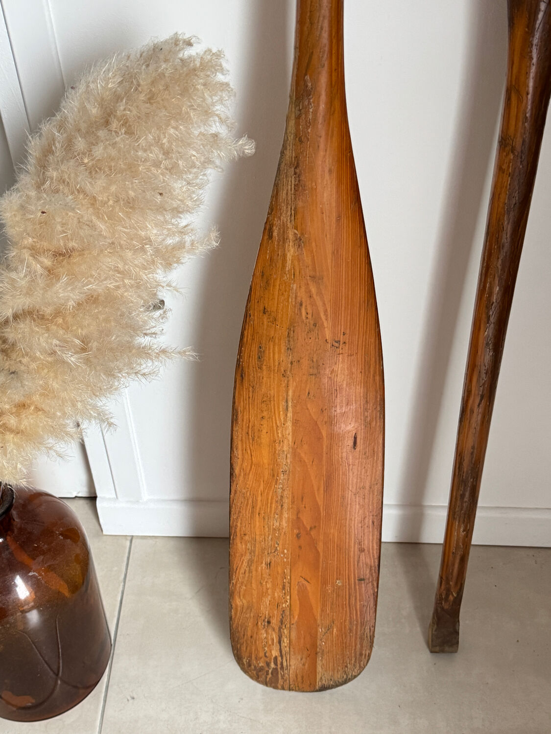 Pair of solid wood paddles