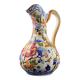 Large Gien earthenware ewer pitcher with Peonies decor