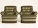 Pair of English style crapaud armchairs – 1960s – Olive green velvet