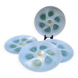 4 green/yellow oyster plates from Salins, 1970