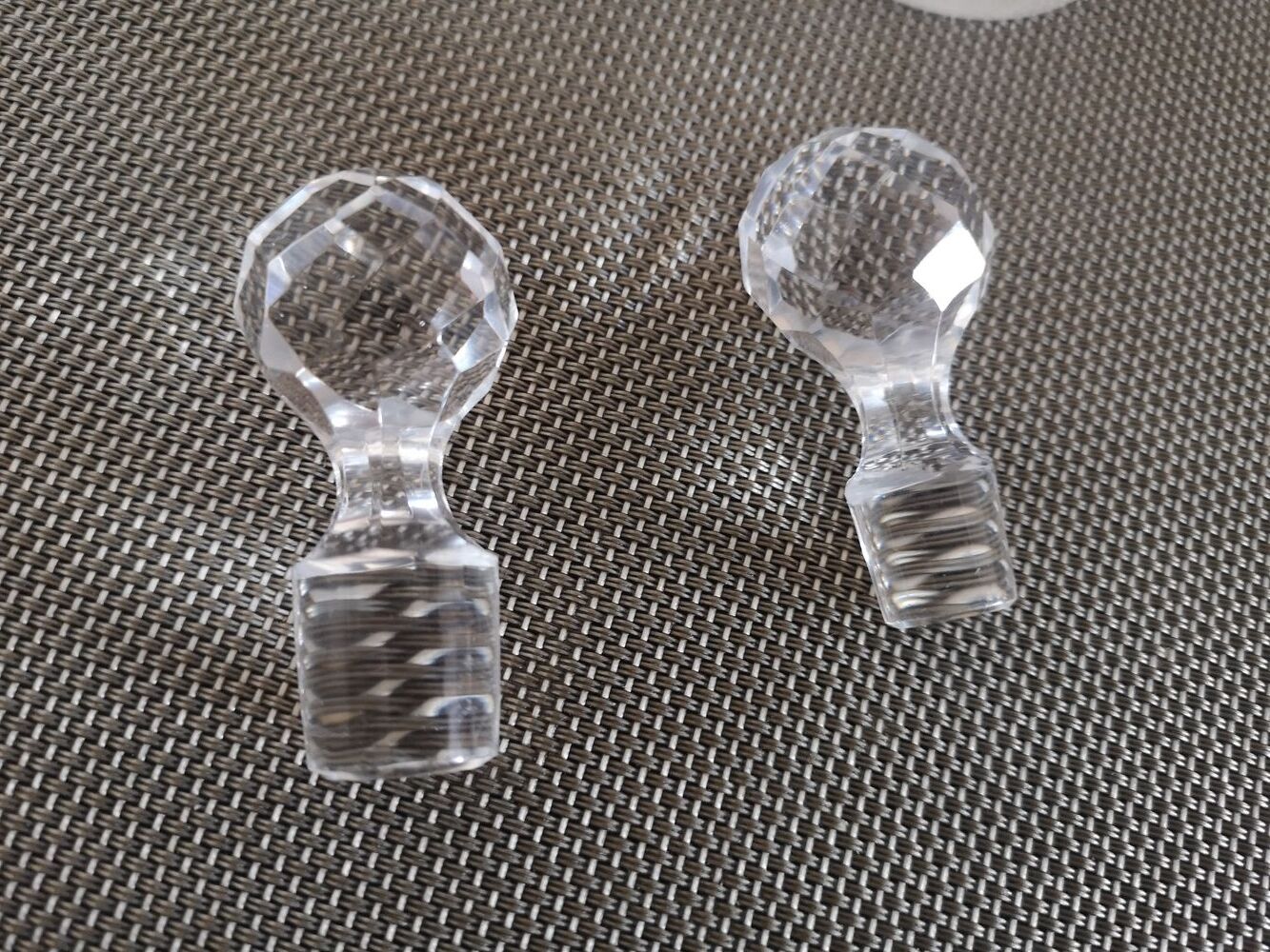 Duo of crystal perfume bottles late 19th early 20th century