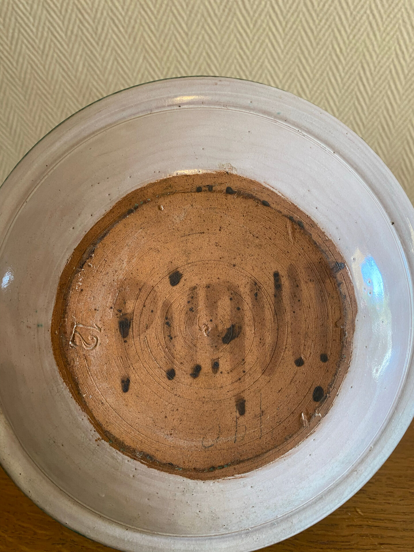 Large enamelled ceramic frying pan by Robert Picault