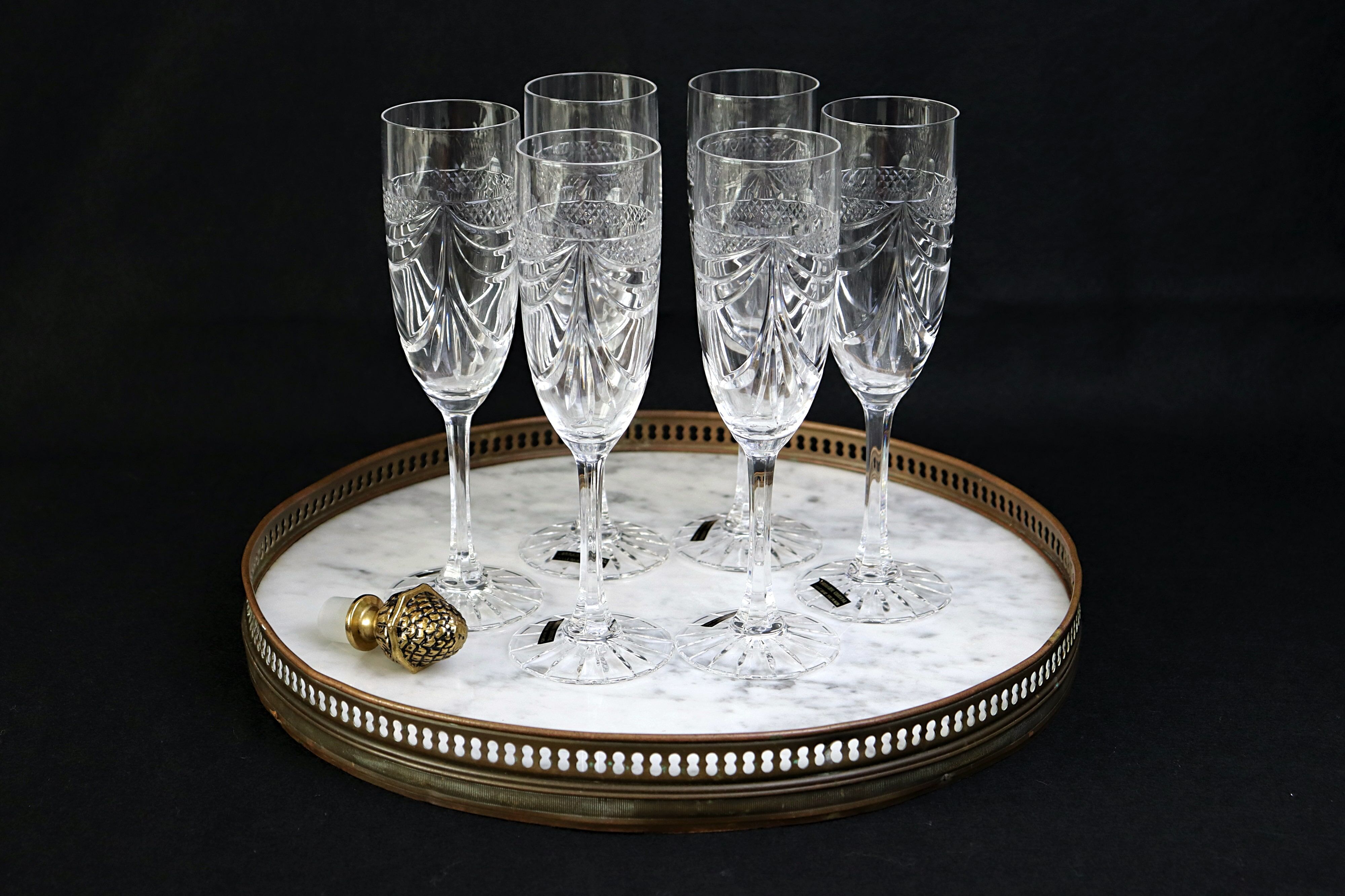 6 champagne flutes Cristal de Lorraine